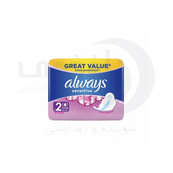 نوار بهداشتی الویز مدل Sensitive Long Ultra سایز 2